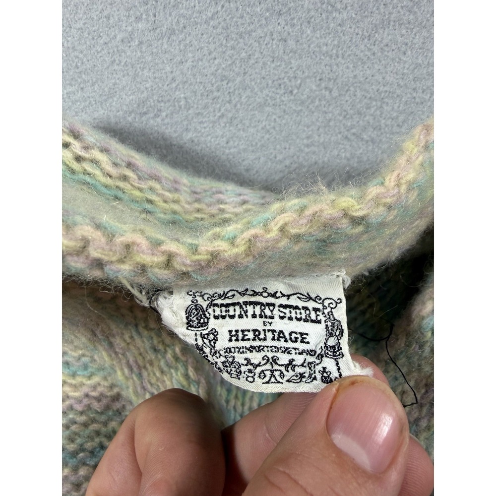 Heritage Shetland Wool Women's V Neck Sweater  Rainbow Cottagecore Preppy - Picture 4 of 5